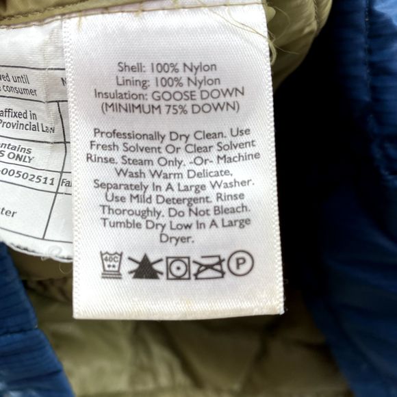 Eddie Bauer Jacket Adult Sz Large Blue Goose Down Puffer Quilted Parka Nylon Men - Picture 10 of 10